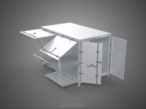 CARGO OPEN SIDE BOX DELIVERY BACK TRUCK CAR VAN URBAN REGIONAL 3D Modell