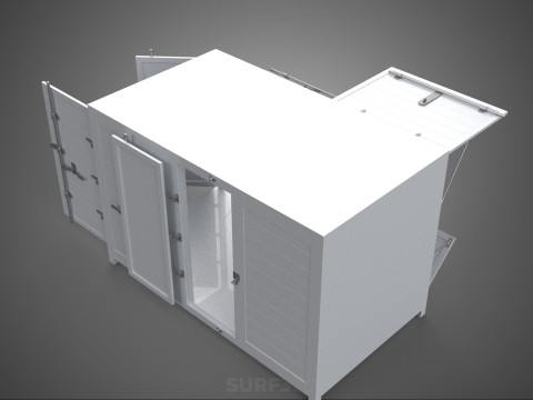 CARGO OPEN SIDE BOX DELIVERY BACK TRUCK CAR VAN URBAN REGIONAL 3D Model