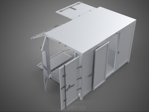 CARGO OPEN SIDE BOX DELIVERY BACK TRUCK CAR VAN URBAN REGIONAL 3D Model