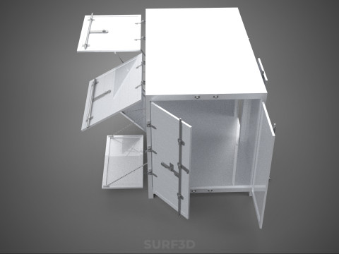 CARGO OPEN SIDE BOX DELIVERY BACK TRUCK CAR VAN URBAN REGIONAL 3D Model