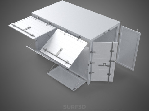 CARGO OPEN SIDE BOX DELIVERY BACK TRUCK CAR VAN URBAN REGIONAL 3D Model