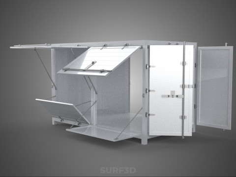 CARGO OPEN SIDE BOX DELIVERY BACK TRUCK CAR VAN URBAN REGIONAL 3D Model