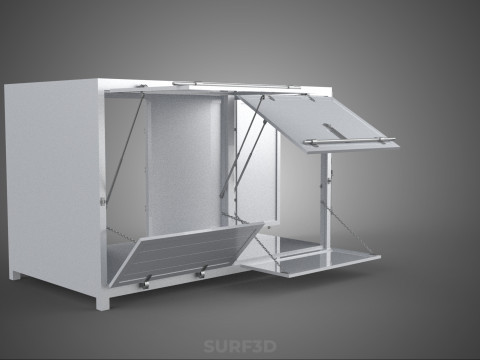 CARGO OPEN SIDE BOX DELIVERY BACK TRUCK CAR VAN URBAN REGIONAL 3D Model