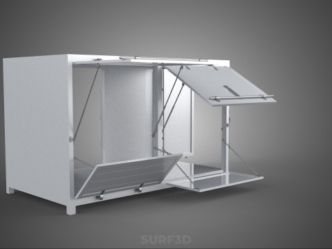 CARGO OPEN SIDE BOX DELIVERY BACK TRUCK CAR VAN URBAN REGIONAL 3D Model