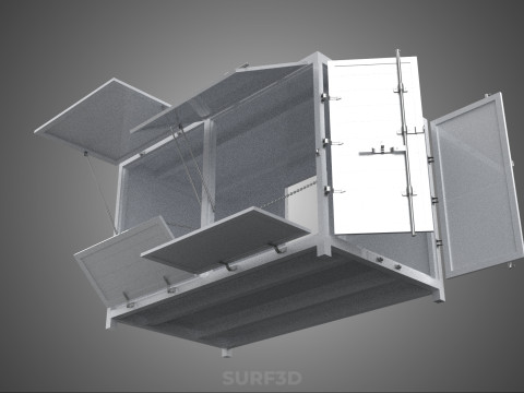 CARGO OPEN SIDE BOX DELIVERY BACK TRUCK CAR VAN URBAN REGIONAL 3D Model