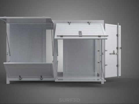 CARGO OPEN SIDE BOX DELIVERY BACK TRUCK CAR VAN URBAN REGIONAL 3D Model