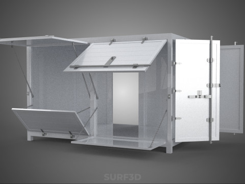 CARGO OPEN SIDE BOX DELIVERY BACK TRUCK CAR VAN URBAN REGIONAL 3D Model