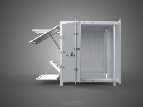 CARGO OPEN SIDE BOX DELIVERY BACK TRUCK CAR VAN URBAN REGIONAL 3D Model