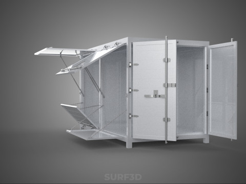 CARGO OPEN SIDE BOX DELIVERY BACK TRUCK CAR VAN URBAN REGIONAL 3D Model