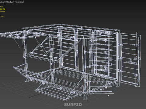 CARGO OPEN SIDE BOX DELIVERY BACK TRUCK CAR VAN URBAN REGIONAL 3D Model