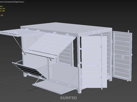 CARGO OPEN SIDE BOX DELIVERY BACK TRUCK CAR VAN URBAN REGIONAL 3D Model