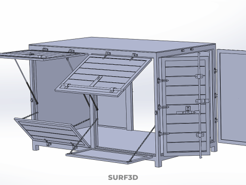 CARGO OPEN SIDE BOX DELIVERY BACK TRUCK CAR VAN URBAN REGIONAL 3D Model