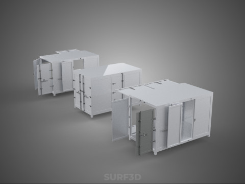 3 CONFIGURATION CLOSED OPEN BOX TRUCK DELIVERY CARGO PICKUP CAR Modèle 3D