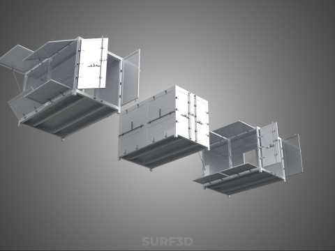 3 CONFIGURATION CLOSED OPEN BOX TRUCK DELIVERY CARGO PICKUP CAR 3D Modell
