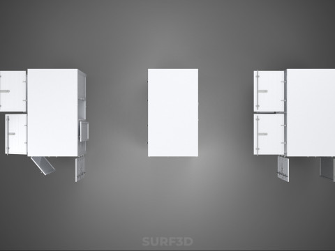 3 CONFIGURATION CLOSED OPEN BOX TRUCK DELIVERY CARGO PICKUP CAR 3D Modell