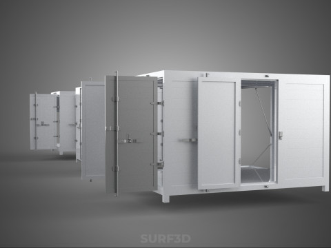 3 CONFIGURATION CLOSED OPEN BOX TRUCK DELIVERY CARGO PICKUP CAR 3D Modell