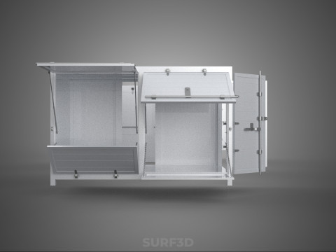 3 CONFIGURATION CLOSED OPEN BOX TRUCK DELIVERY CARGO PICKUP CAR 3D Modell