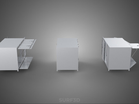 3 CONFIGURATION CLOSED OPEN BOX TRUCK DELIVERY CARGO PICKUP CAR 3D Modell