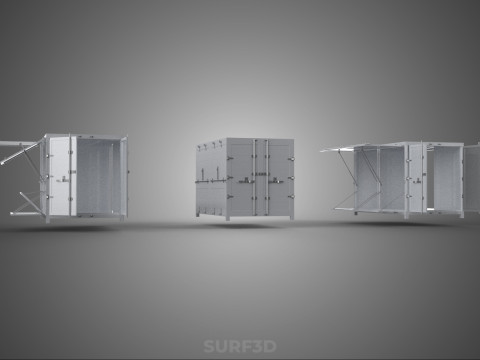 3 CONFIGURATION CLOSED OPEN BOX TRUCK DELIVERY CARGO PICKUP CAR 3D Modell