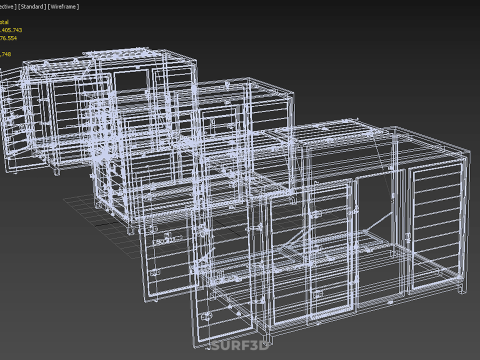 3 CONFIGURATION CLOSED OPEN BOX TRUCK DELIVERY CARGO PICKUP CAR 3D Modell