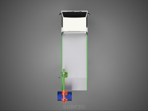 FLATBED TRUCK PICKUP CRANE LIFTING WINCH HOIST JIB DRUM BARREL Modelo 3D