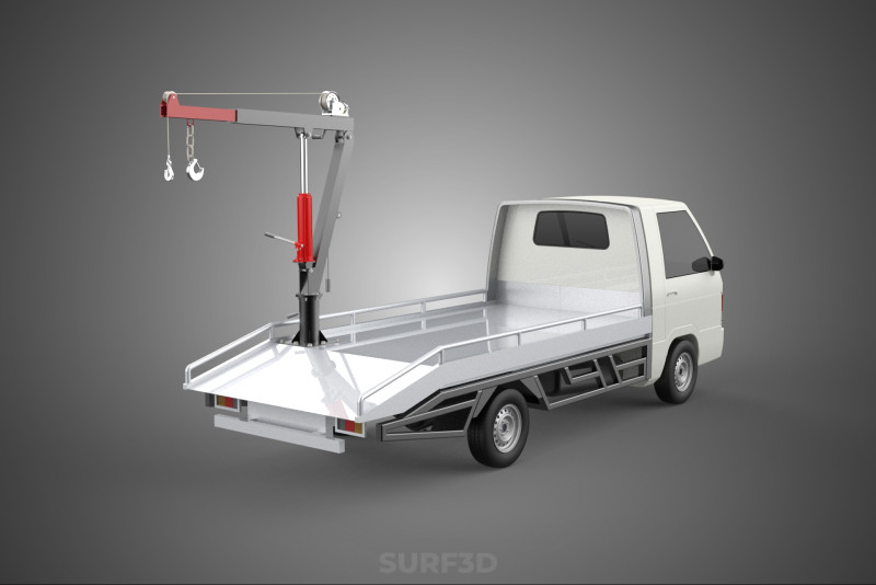 CRANE LIFTING SWIVEL WINCH HOIST JIB HOOK FLATBED TRUCK PICKUP 3Dモデル .c4d .max .obj .3ds .fbx .stl .blend 