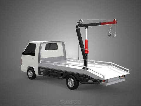 CRANE LIFTING SWIVEL WINCH HOIST JIB HOOK FLATBED TRUCK PICKUP 3D Model