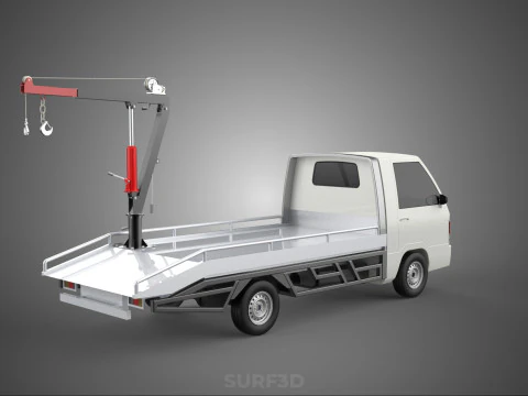 CRANE LIFTING SWIVEL WINCH HOIST JIB HOOK FLATBED TRUCK PICKUP 3D Model