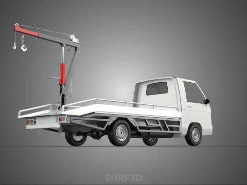 CRANE LIFTING SWIVEL WINCH HOIST JIB HOOK FLATBED TRUCK PICKUP 3D Model