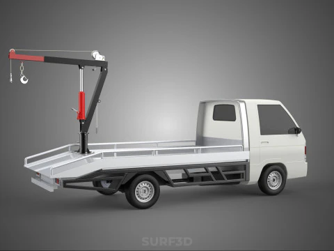 CRANE LIFTING SWIVEL WINCH HOIST JIB HOOK FLATBED TRUCK PICKUP 3D Model