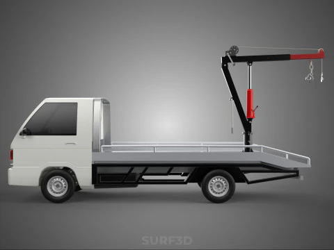 CRANE LIFTING SWIVEL WINCH HOIST JIB HOOK FLATBED TRUCK PICKUP 3D Model