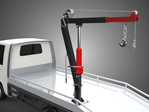 CRANE LIFTING SWIVEL WINCH HOIST JIB HOOK FLATBED TRUCK PICKUP 3Dモデル