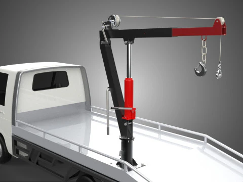 CRANE LIFTING SWIVEL WINCH HOIST JIB HOOK FLATBED TRUCK PICKUP 3D Model