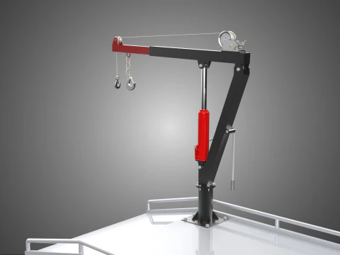 CRANE LIFTING SWIVEL WINCH HOIST JIB HOOK FLATBED TRUCK PICKUP 3D Model