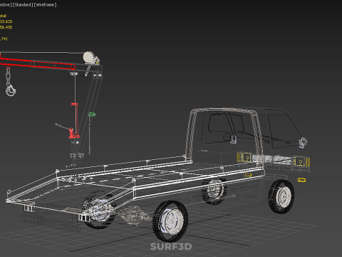 CRANE LIFTING SWIVEL WINCH HOIST JIB HOOK FLATBED TRUCK PICKUP 3Dモデル