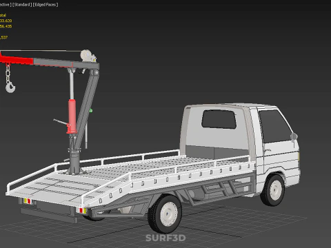 CRANE LIFTING SWIVEL WINCH HOIST JIB HOOK FLATBED TRUCK PICKUP 3D Model
