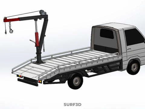 CRANE LIFTING SWIVEL WINCH HOIST JIB HOOK FLATBED TRUCK PICKUP 3D Model