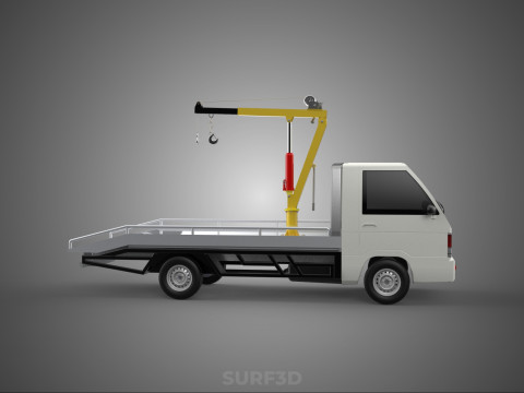 HYDRAULIC CRANE MANUAL HAND CRANK WINCH HOOK JIB TRUCK PICKUP Modelo 3D