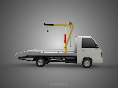 GRU IDRAULICA MANOVELLA MANUALE VERRICELLO GANCIO FIOCCO CAMION PICKUP Modello 3D