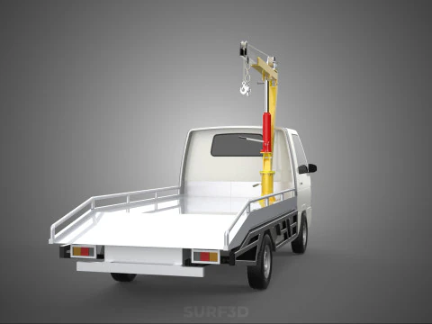 HYDRAULIC CRANE MANUAL HAND CRANK WINCH HOOK JIB TRUCK PICKUP 3D Model