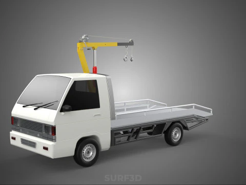 HYDRAULIC CRANE MANUAL HAND CRANK WINCH HOOK JIB TRUCK PICKUP 3D Model