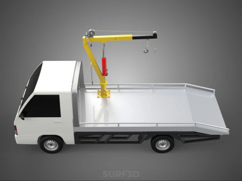 HYDRAULIC CRANE MANUAL HAND CRANK WINCH HOOK JIB TRUCK PICKUP 3D Model