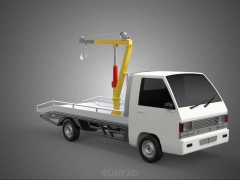 HYDRAULIC CRANE MANUAL HAND CRANK WINCH HOOK JIB TRUCK PICKUP 3D Model