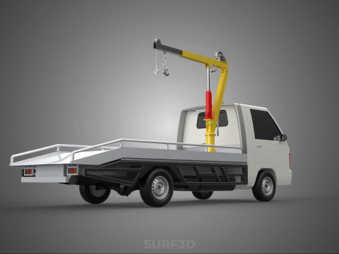 HYDRAULIC CRANE MANUAL HAND CRANK WINCH HOOK JIB TRUCK PICKUP 3D Model
