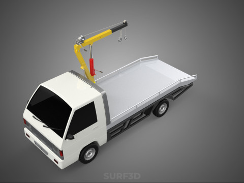 HYDRAULIC CRANE MANUAL HAND CRANK WINCH HOOK JIB TRUCK PICKUP 3D Модель