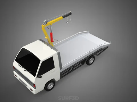 HYDRAULIC CRANE MANUAL HAND CRANK WINCH HOOK JIB TRUCK PICKUP 3D Model