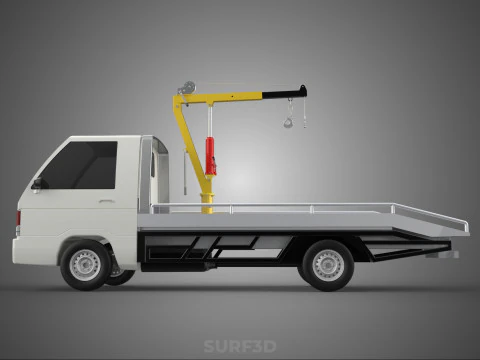 HYDRAULIC CRANE MANUAL HAND CRANK WINCH HOOK JIB TRUCK PICKUP 3D Model