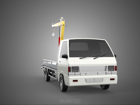 HYDRAULIC CRANE MANUAL HAND CRANK WINCH HOOK JIB TRUCK PICKUP 3D Модель