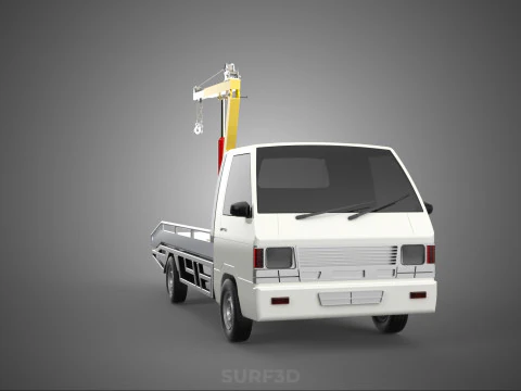 HYDRAULIC CRANE MANUAL HAND CRANK WINCH HOOK JIB TRUCK PICKUP 3D Model