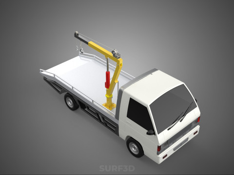 HYDRAULIC CRANE MANUAL HAND CRANK WINCH HOOK JIB TRUCK PICKUP 3D Модель